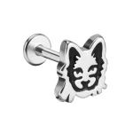 Helix Piercing Λύκος Ασημί Minimal Design  – Βιδωτό SS141B