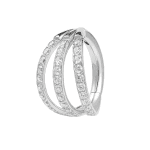 Piercing Κρίκος Ασημί με Ζιργκόν Πολυσειρικό Elegant Design SS155L