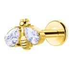 Helix Piercing Μέλισσα με Ζιργκόν Χρυσό – Elegant Design SS130A