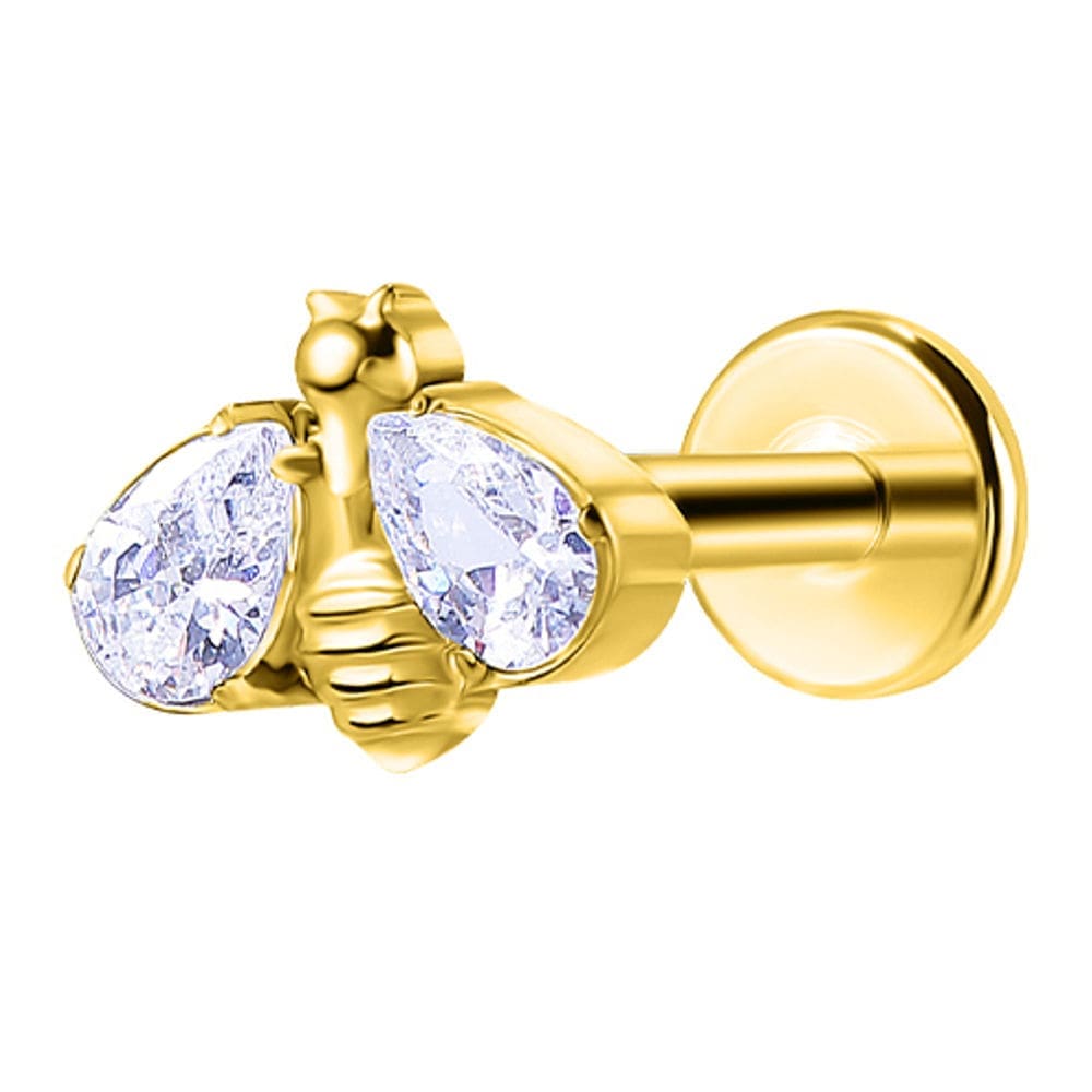 Helix Piercing Μέλισσα με Ζιργκόν Χρυσό – Elegant Design SS130A Helix Piercing Μέλισσα με Ζιργκόν Χρυσό – Elegant Design SS130A
