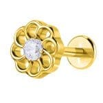 Helix Piercing Λουλούδι με Ζιργκόν Χρυσό – Elegant Design SS124A
