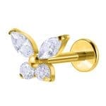 Helix Piercing με Minimal Σχέδιο Πεταλούδας και Ζιργκόν SS138A