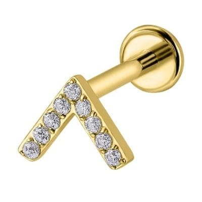 Helix Piercing Γωνία Ζιργκόν Χρυσό Design SS148A