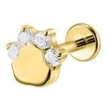 Helix Piercing Πατουσάκι Ζιργκόν Χρυσό Cute Design SS135A