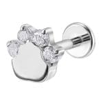 Helix Piercing Πατουσάκι με Ζιργκόν Ασημί – Playful Design SS135B