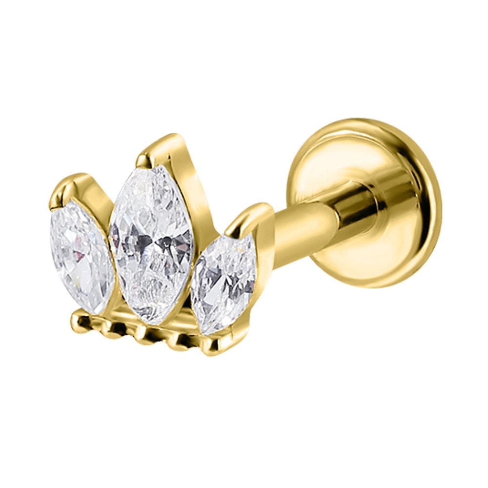 Helix Piercing Κορώνα Ζιργκόν Χρυσό Minimal Design SS126A Helix Piercing Κορώνα Ζιργκόν Χρυσό Minimal Design SS126A