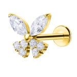 Helix Piercing Πεταλούδα με Ζιργκόν SS132A