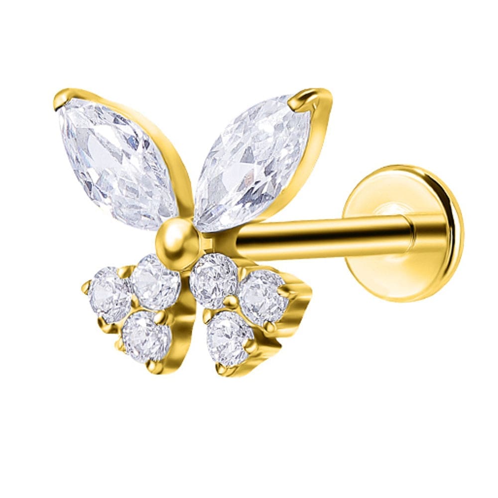 Helix Piercing Πεταλούδα με Ζιργκόν SS132A Helix Piercing Πεταλούδα με Ζιργκόν SS132A
