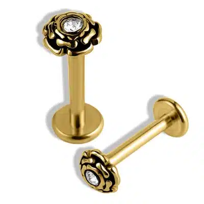 Helix Piercing Τριαντάφυλλο με Ζιργκόν – Romantic Design SS171B