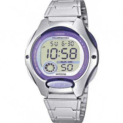 Ψηφιακό ρολόι Casio ατσάλινο με LED και alarm LW-200D-6AVEF