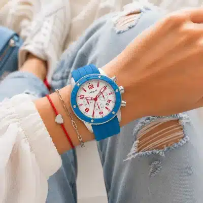 Vogue Ρολόι Χρονογράφος Τυρκουάζ με Μπλε Λουράκι 17201.3
