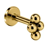 Helix Piercing Σφαίρες Χρυσό Compact Design SS144A