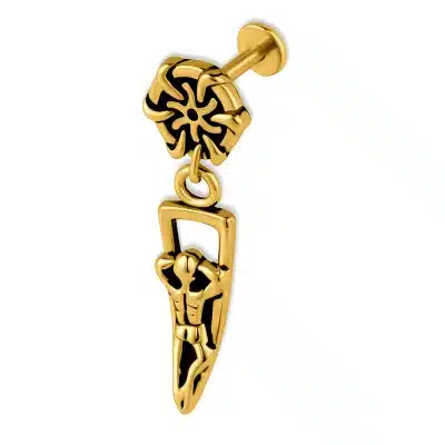 Helix Piercing με Minimal Σχέδιο Γάτας SS141A