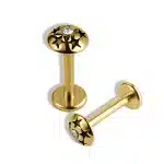 Helix Piercing με Ανάγλυφο Σχέδιο Αστεριών και Ζιργκόν SS182Β