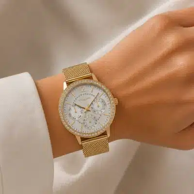 Γυναικείο Χρυσό Ρολόι Vogue – Multifunction με Ημερομηνία 614741