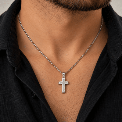 Σταυρός Χρυσός 14K σε Λευκό Χρυσό Matte Solid 1592Λ2