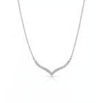 Κολιέ Λευκόxρυσo 14Κ V Σχέδιο με Ζιργκόν 6227 Λ1