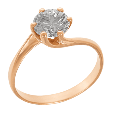 Μονόπετρο Δαχτυλίδι Ζιργκόν σε Ροζ Χρυσό 14K – Γυναικείο 0172Ρ