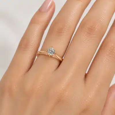 Μονόπετρο Δαχτυλίδι Ζιργκόν σε Ροζ Χρυσό 14K – Γυναικείο 0108Ρ