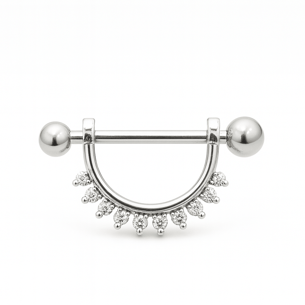Ατσάλινο piercing θηλής με ζιργκόν – Λαμπερό κόσμημα σώματος SB200 Ατσάλινο piercing θηλής με ζιργκόν – Λαμπερό κόσμημα σώματος SB200