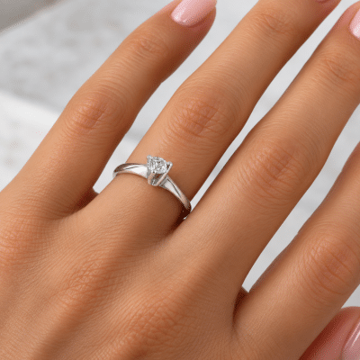 Μονόπετρο Δαχτυλίδι Ζιργκόν Λευκόχρυσο 14K – Γυναικείο 0433Λ