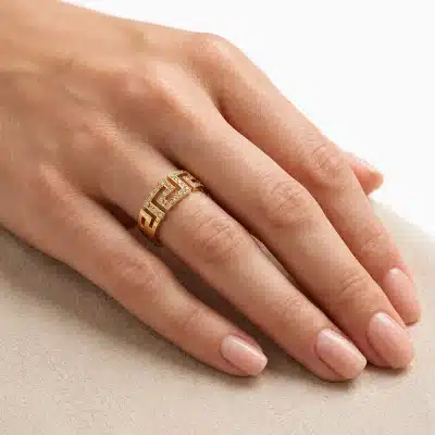 Χρυσό Δαχτυλίδι 14K Μαίανδρος με Ζιργκόν – Γυναικείο Μαιανδρ-68