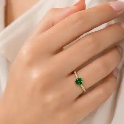 Χρυσο Δαχτυλιδι 14K Πρασινο Ζιργκον – Γυναικειο Κοσμημα 3049κ