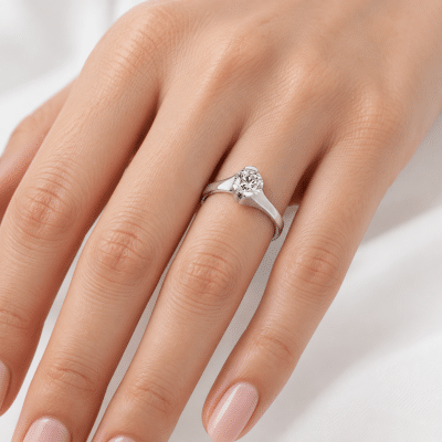 Μονόπετρο Δαχτυλίδι Ζιργκόν Λευκόχρυσο 14K – Γυναικείο 0290Λ