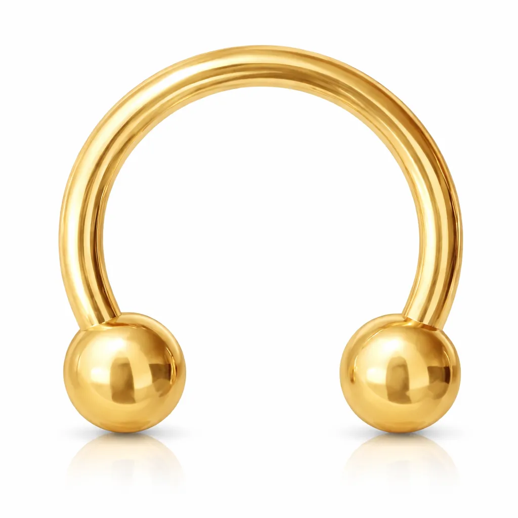 Ατσάλινο Piercing Horseshoe Χρυσό με Μπάλες SF101 Ατσάλινο Piercing Horseshoe Χρυσό με Μπάλες SF101