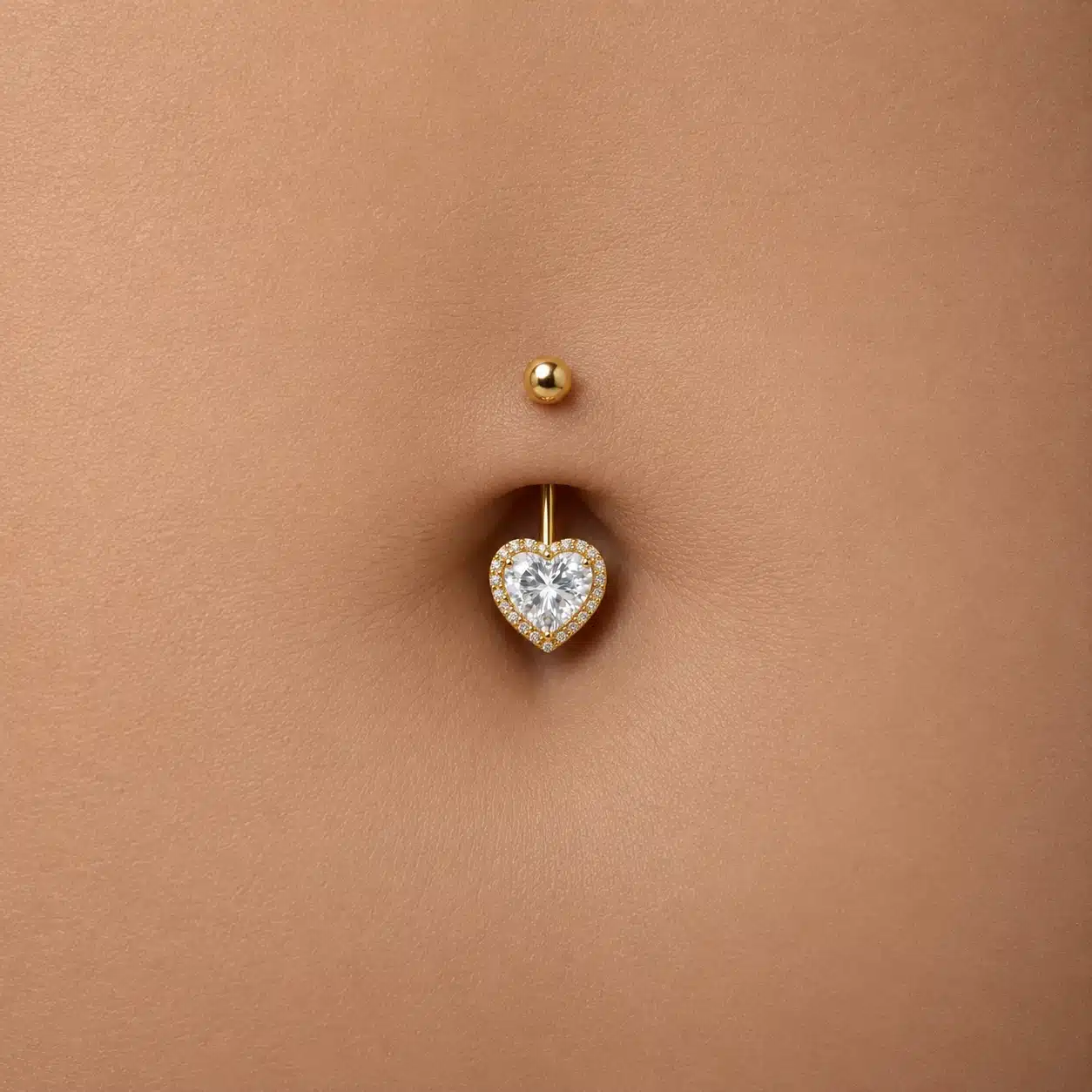 Piercing αφαλού ατσάλινο καρδιά – Χρυσό κρεμαστό κόσμημα SA1041 Piercing αφαλού ατσάλινο καρδιά – Χρυσό κρεμαστό κόσμημα SA1041