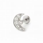 Helix Piercing με Minimal Σχέδιο Φεγγαριού και Ζιργκόν SS204B