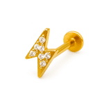 Χρυσό Helix Piercing Κεραυνός με Ζιργκόν SS209A