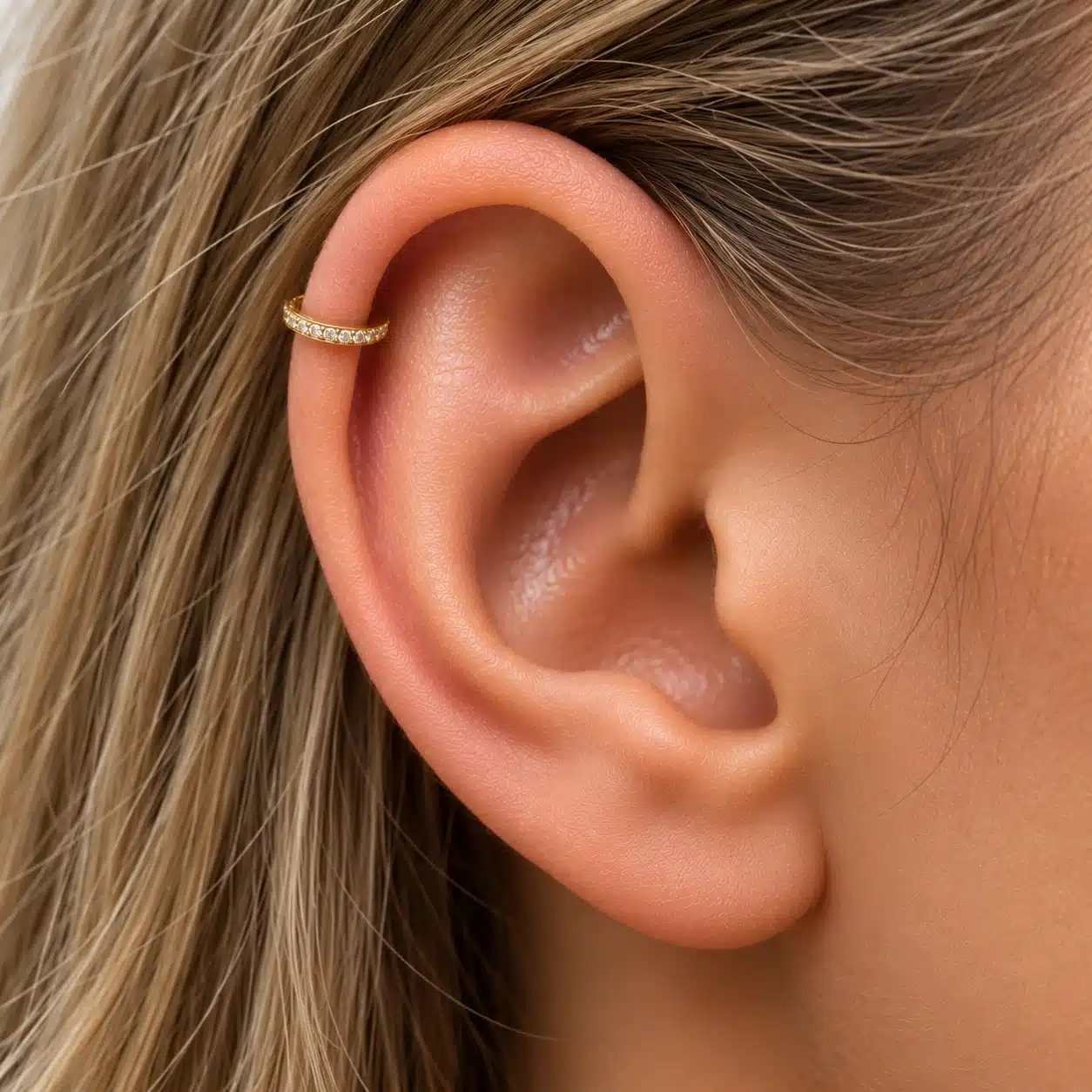 Χρυσό piercing κρικάκι με πέτρες λαμπερό minimal SS258 Χρυσό piercing κρικάκι με πέτρες λαμπερό minimal SS258