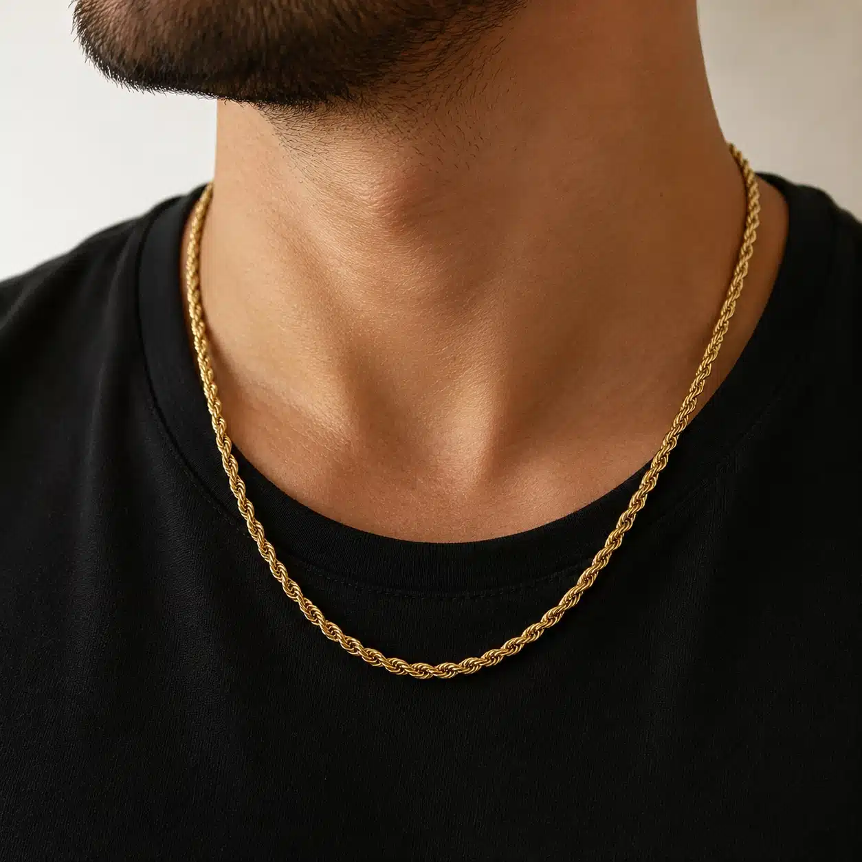 Ανδρική Αλυσίδα Λαιμού Rope σε Χρυσό Χρώμα CHAIN25 Ανδρική Αλυσίδα Λαιμού Rope σε Χρυσό Χρώμα CHAIN25