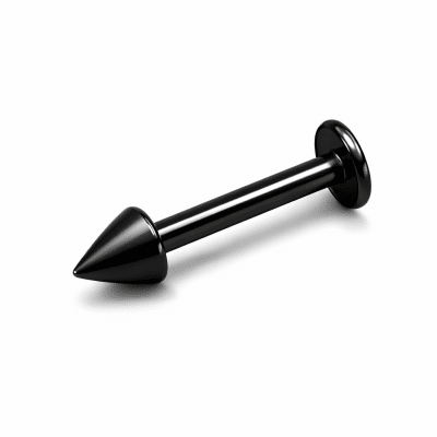 Μαύρο piercing κώνος με επίπεδη βάση SS161