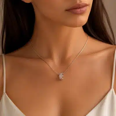 Γυναικείο Κολιέ Κορώνα Ασημί με Ζιργκόν Elegant NRWN0174