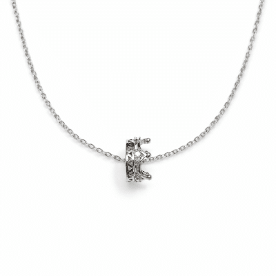 Γυναικείο Κολιέ Κορώνα Ασημί με Ζιργκόν Elegant NRWN0174
