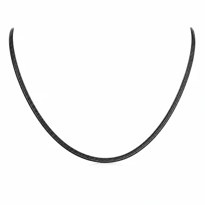 Minimal Unisex Αλυσίδα Λαιμού Μαύρη CHAIN41
