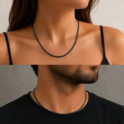 Minimal Unisex Αλυσίδα Λαιμού Μαύρη CHAIN41