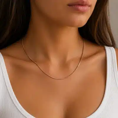 Κομψή Ροζ Χρυσή Αλυσίδα Unisex CHAIN44