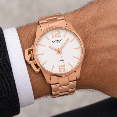 Unisex Ρολόι OOZOO Steel Rose Gold με Λευκό Καντράν OSGR08