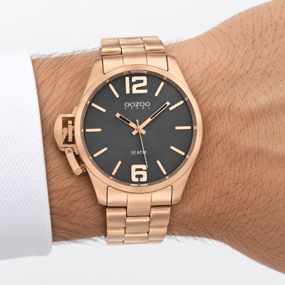 Unisex Ρολόι OOZOO Steel Rose Gold με Γκρι Καντράν OSGR12