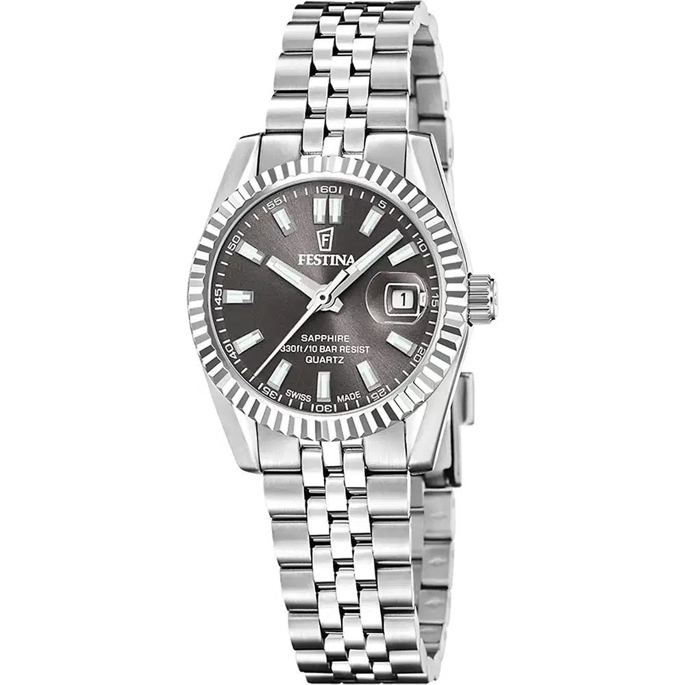 Festina Γυναικείο Ρολόι F20087/6 Ασημί με Γκρι Καντράν και Μπρασελέ Ανοξείδωτου Ατσαλιού Festina Γυναικείο Ρολόι F20087/6 Ασημί με Γκρι Καντράν και Μπρασελέ Ανοξείδωτου Ατσαλιού
