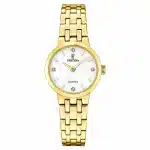 Festina Mademoiselle F20748/1 Γυναικείο Ρολόι Χρυσό με Φίλντισι Καντράν & Κρύσταλλα