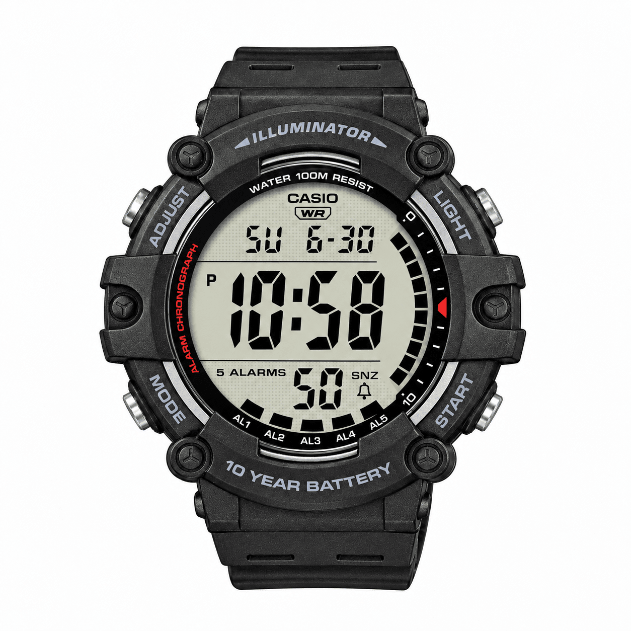 Ανδρικό Ψηφιακό Ρολόι Casio Illuminator 11-AE-1500WH-1AVEF Μαύρο 100M Ανδρικό Ψηφιακό Ρολόι Casio Illuminator 11-AE-1500WH-1AVEF Μαύρο 100M