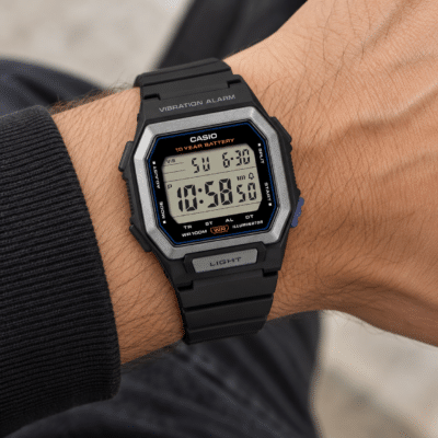 Ανδρικό Ψηφιακό Ρολόι Casio 11-W-738H-1AVEF Μαύρο με Δόνηση και Φωτισμό LED