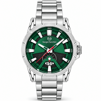 Ανδρικό Ρολόι Sergio Tacchini ST.1.10454-4 με Πράσινο Καντράν και Ασημί Μπρασελέ