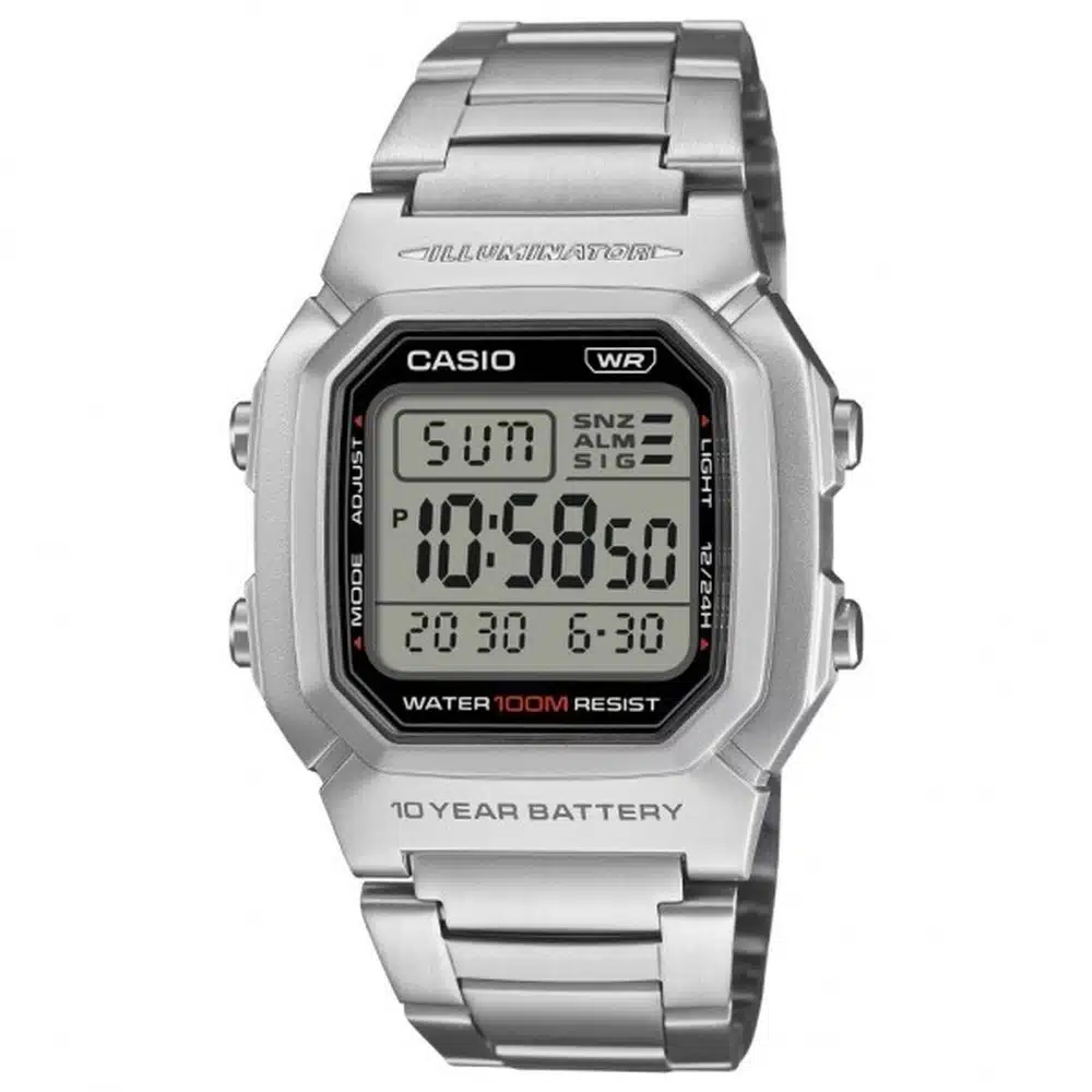 Ανδρικό Ψηφιακό Ρολόι Casio 11-W-800HD-1AVEF με Ασημί Μπρασελέ Ανδρικό Ψηφιακό Ρολόι Casio 11-W-800HD-1AVEF με Ασημί Μπρασελέ