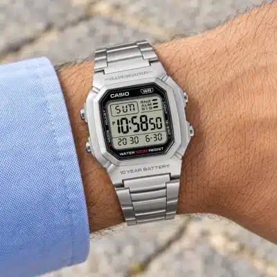 Ανδρικό Ψηφιακό Ρολόι Casio 11-W-800HD-1AVEF με Ασημί Μπρασελέ