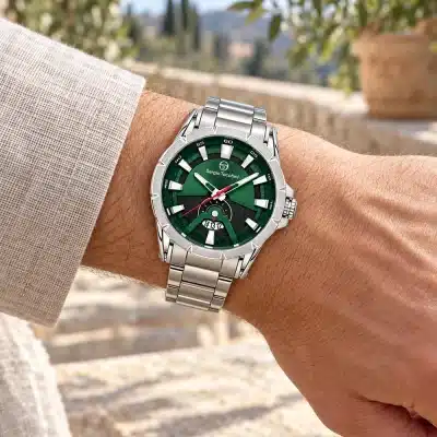 Ανδρικό Ρολόι Sergio Tacchini ST.1.10454-4 με Πράσινο Καντράν και Ασημί Μπρασελέ
